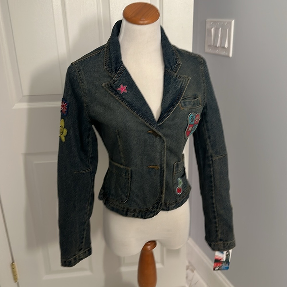 Luella Cropped Denim Blazer sz M